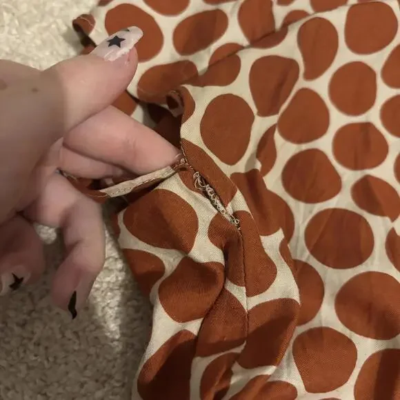 Boden 6 Cream & Rust Polka Dot Blouse - Picture 7 of 7